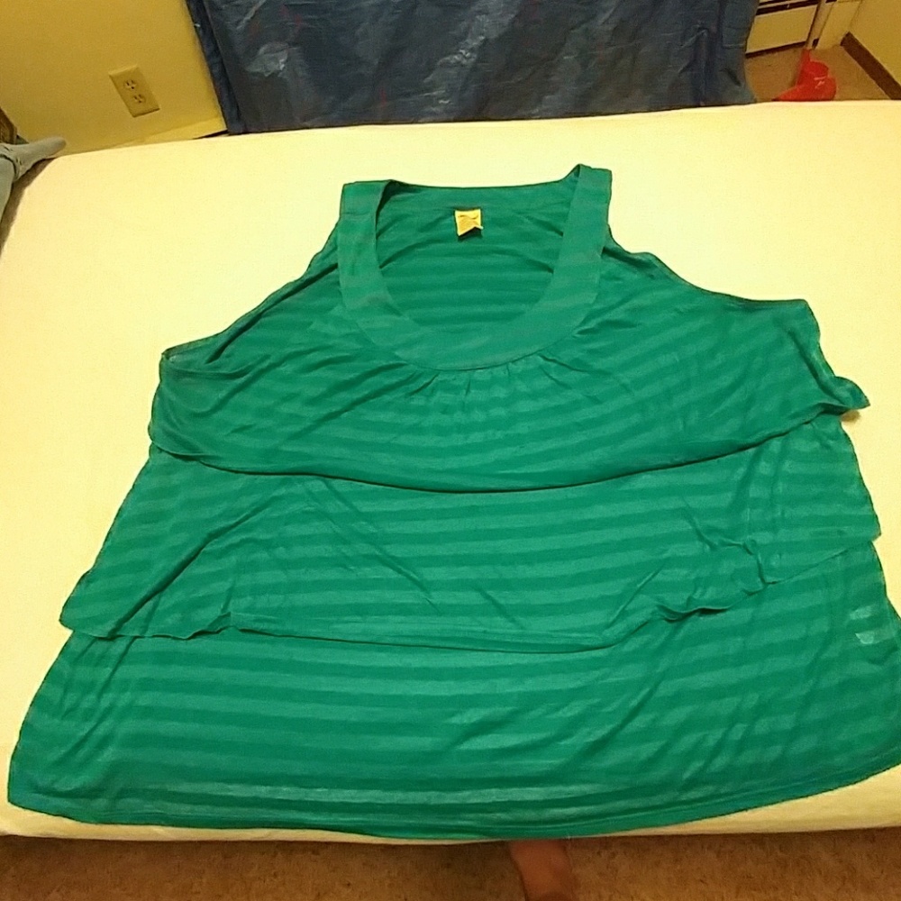 Flowy blue striped tank top.